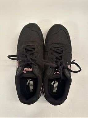 PUMA Black Mesh Lace-Up Athletic Sneakers Running Shoes Size 9